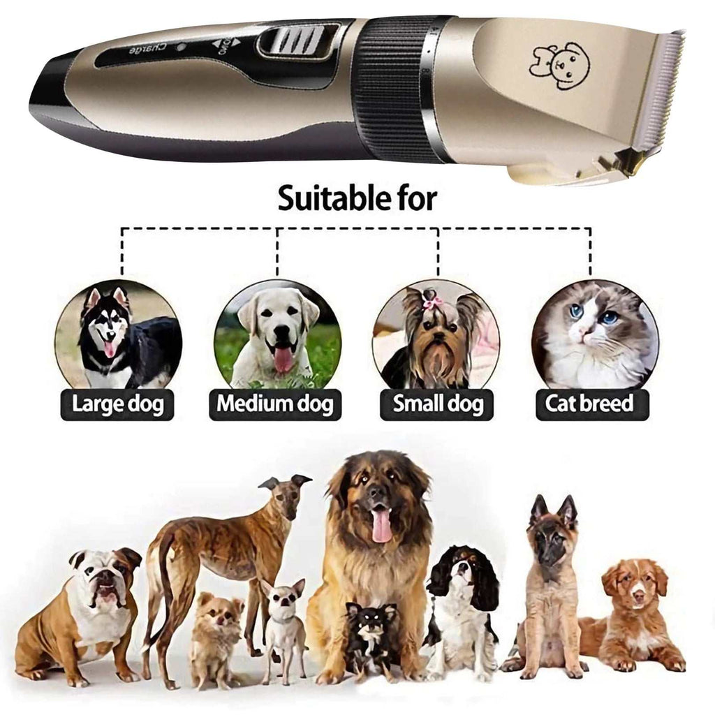 Rechargeable Dog Clippers Low Noise Pet Shaver Dog Grooming Kit Cordle, side view