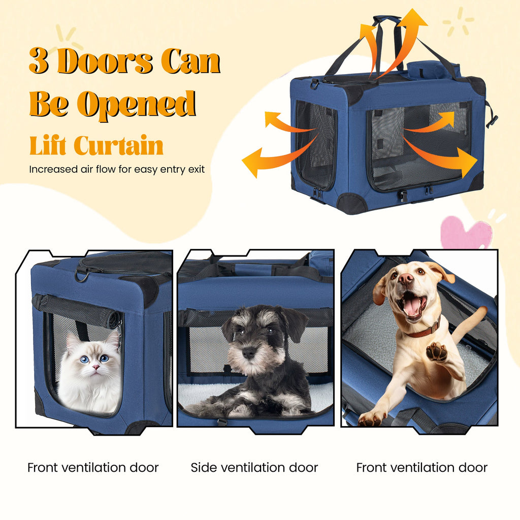 32 Inch Soft Dog Crate Kennel – Portable Folding Carrier – alternate view 2