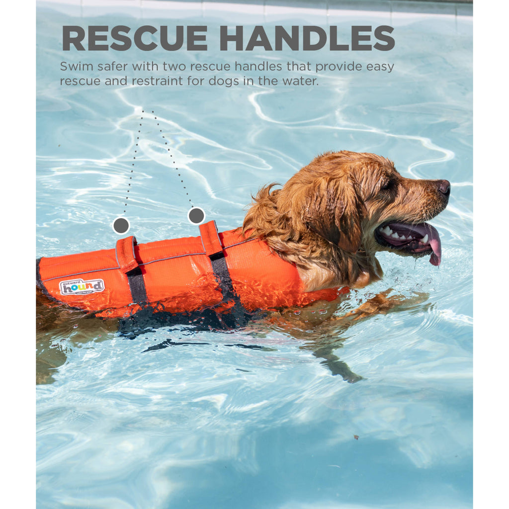 Outward Hound Granby Splash Dog Life Jacket – Orange, Medium – alternate view 4