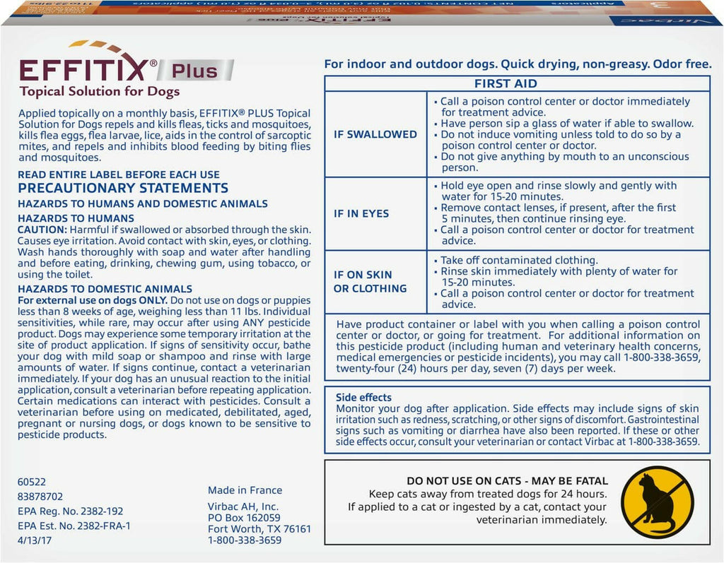 Virbac Effitix Plus Flea Tick Small Dogs – photo 2 of 2