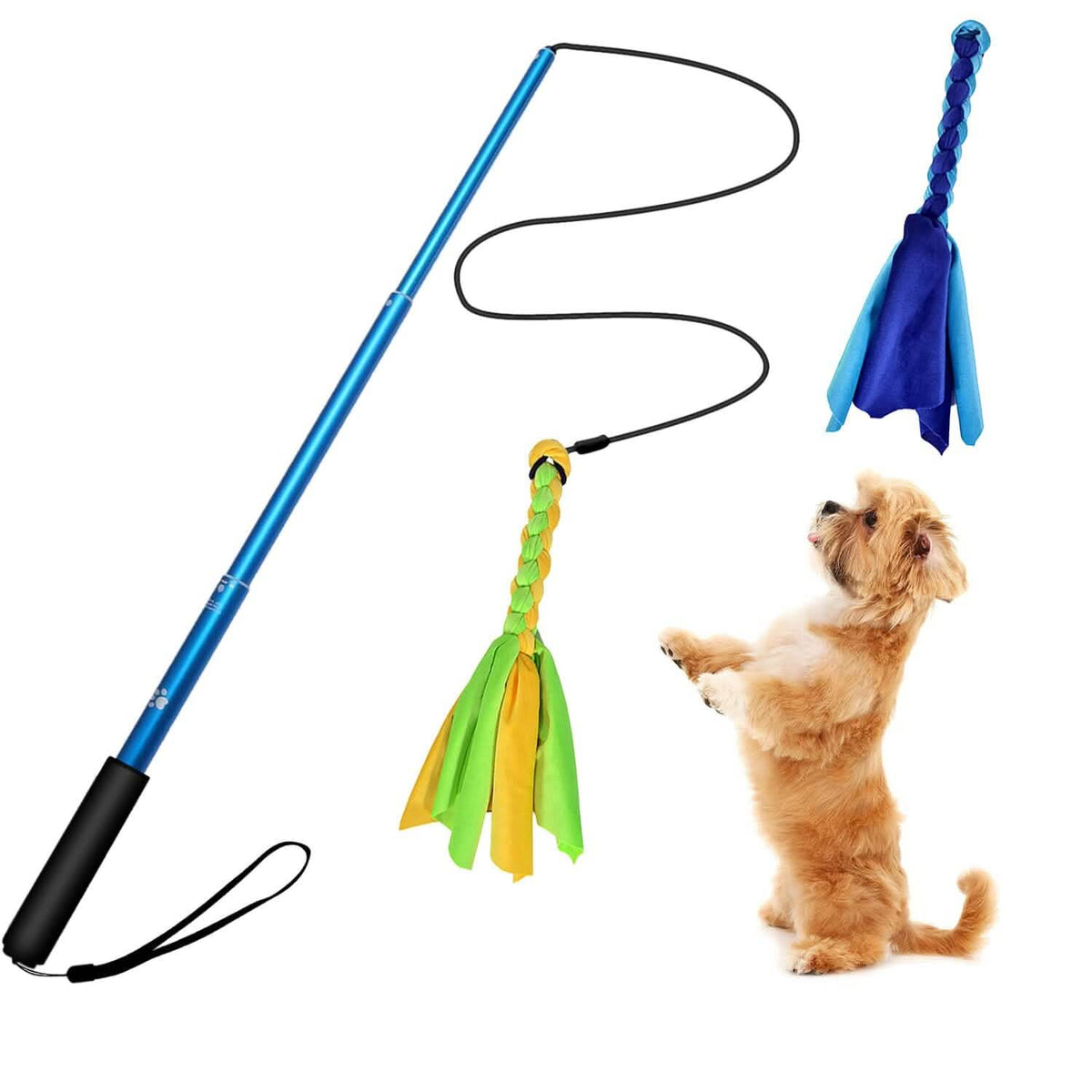 Extendable Dog Flirt Pole with 2 Replaceable Tail Toys – photo 7 of 15