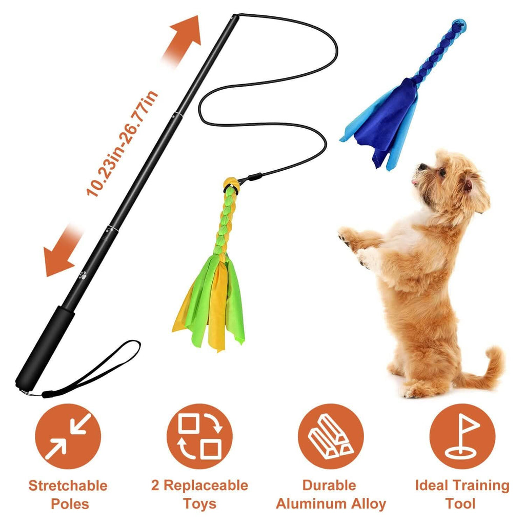 Extendable Dog Flirt Pole with 2 Replaceable Tail Toys – photo 8 of 15