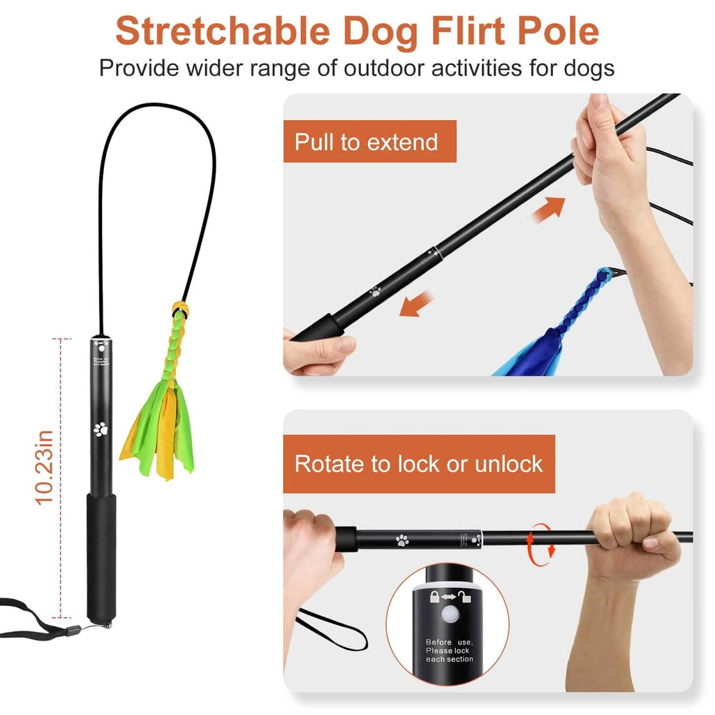 Extendable Dog Flirt Pole with 2 Replaceable Tail Toys – photo 9 of 15