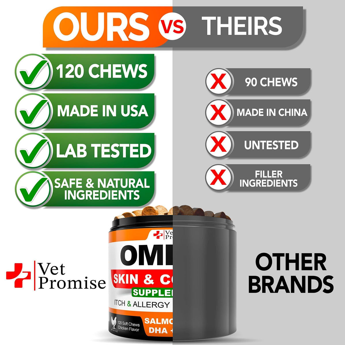 Omega-3 fish oil soft chews for dogs 120 count jar – photo 2 of 6