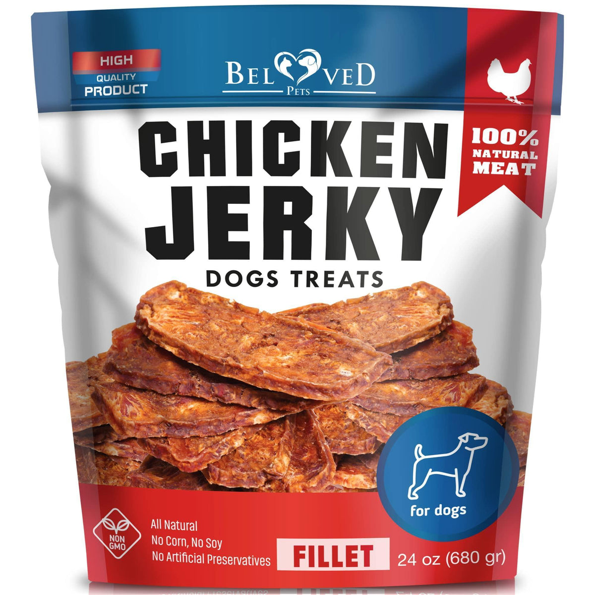 Chicken Jerky Dog Treats Human-Grade Grain-Free 1.5 lb – photo 1 of 7