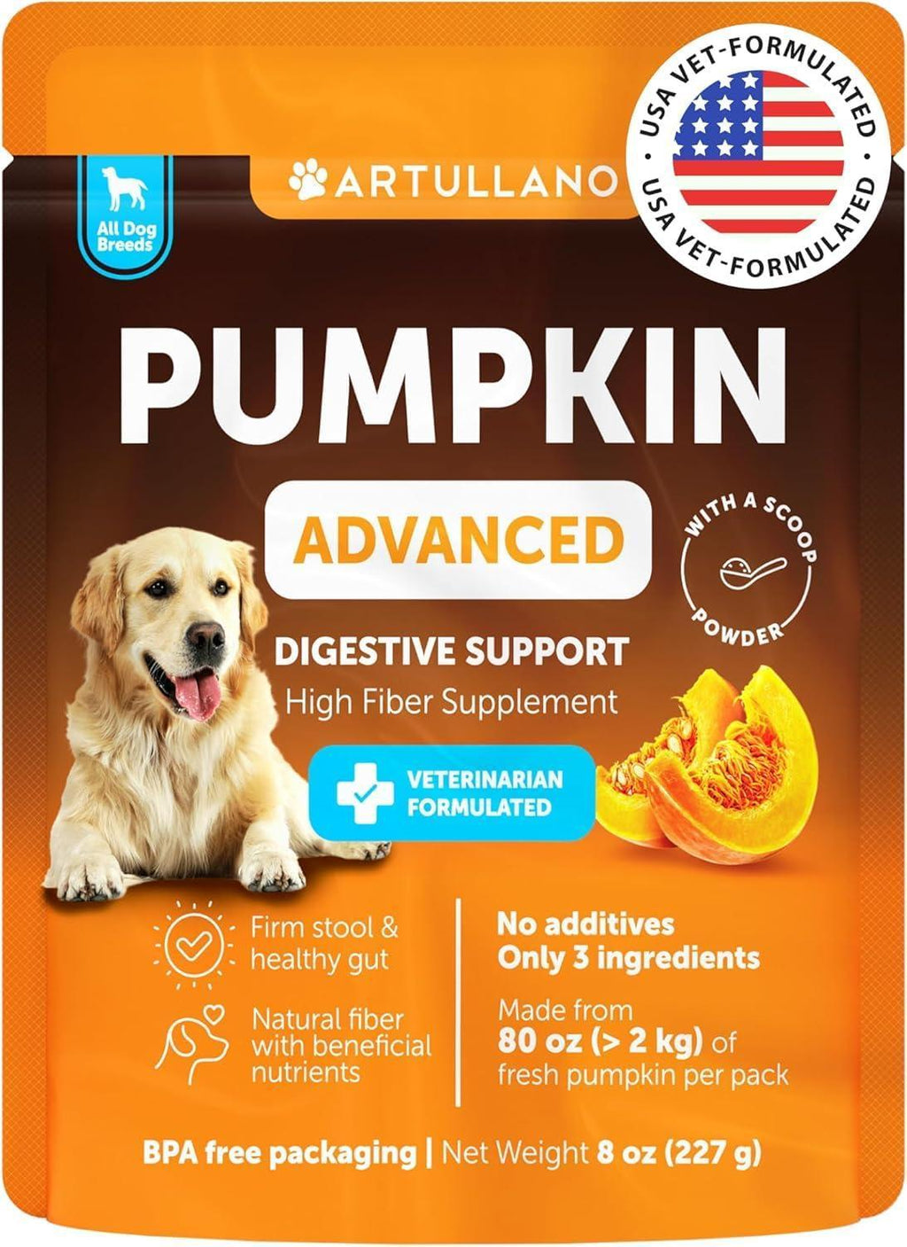 Pumpkin Powder for Dogs Digestive Fiber Supplement 8 oz – photo 1 of 7