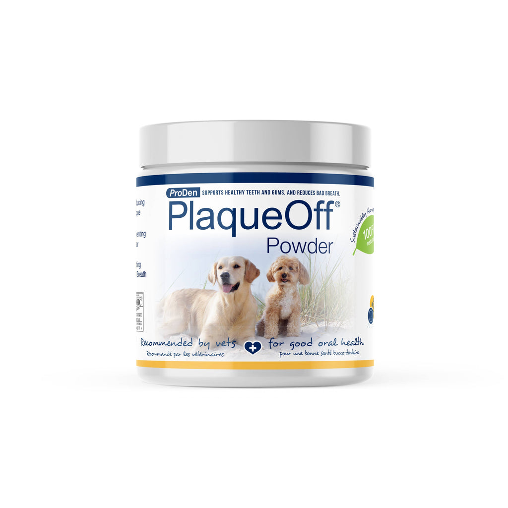 PlaqueOff Powder for Dogs – 180g Mini Tub – front view
