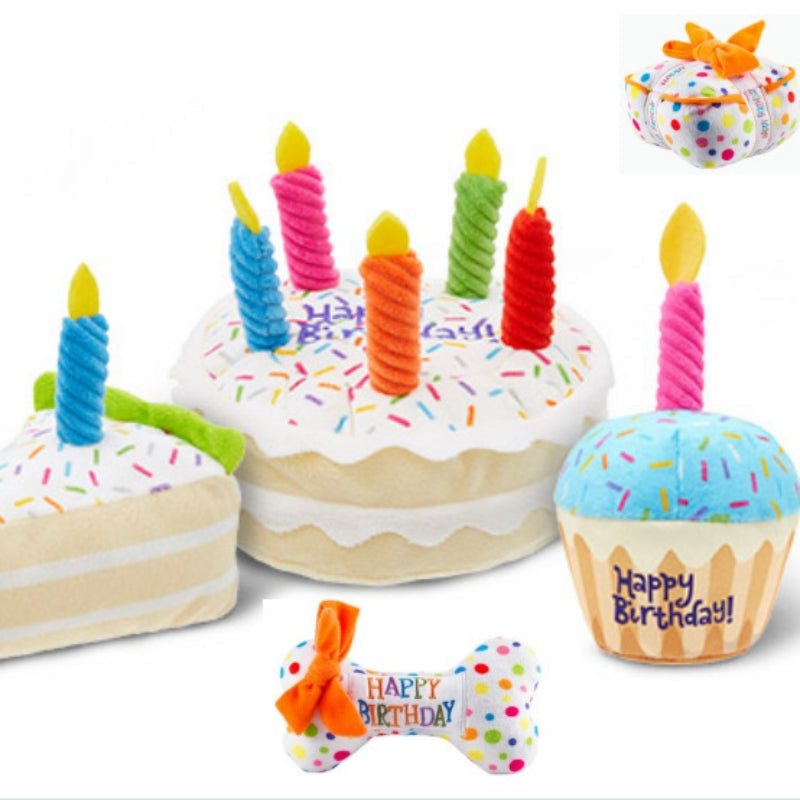 Plush Dog Birthday Gift Toy – front view