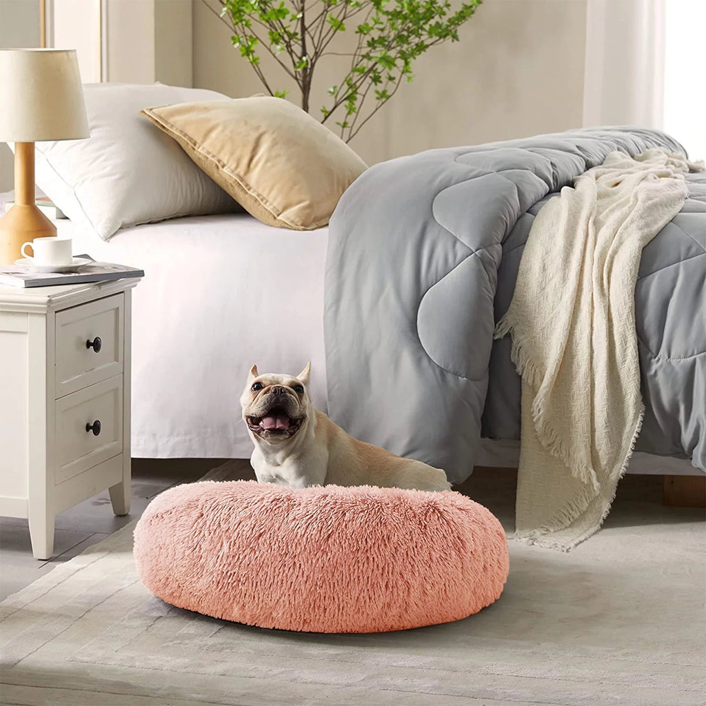 Round Calming Pet Bed, side view