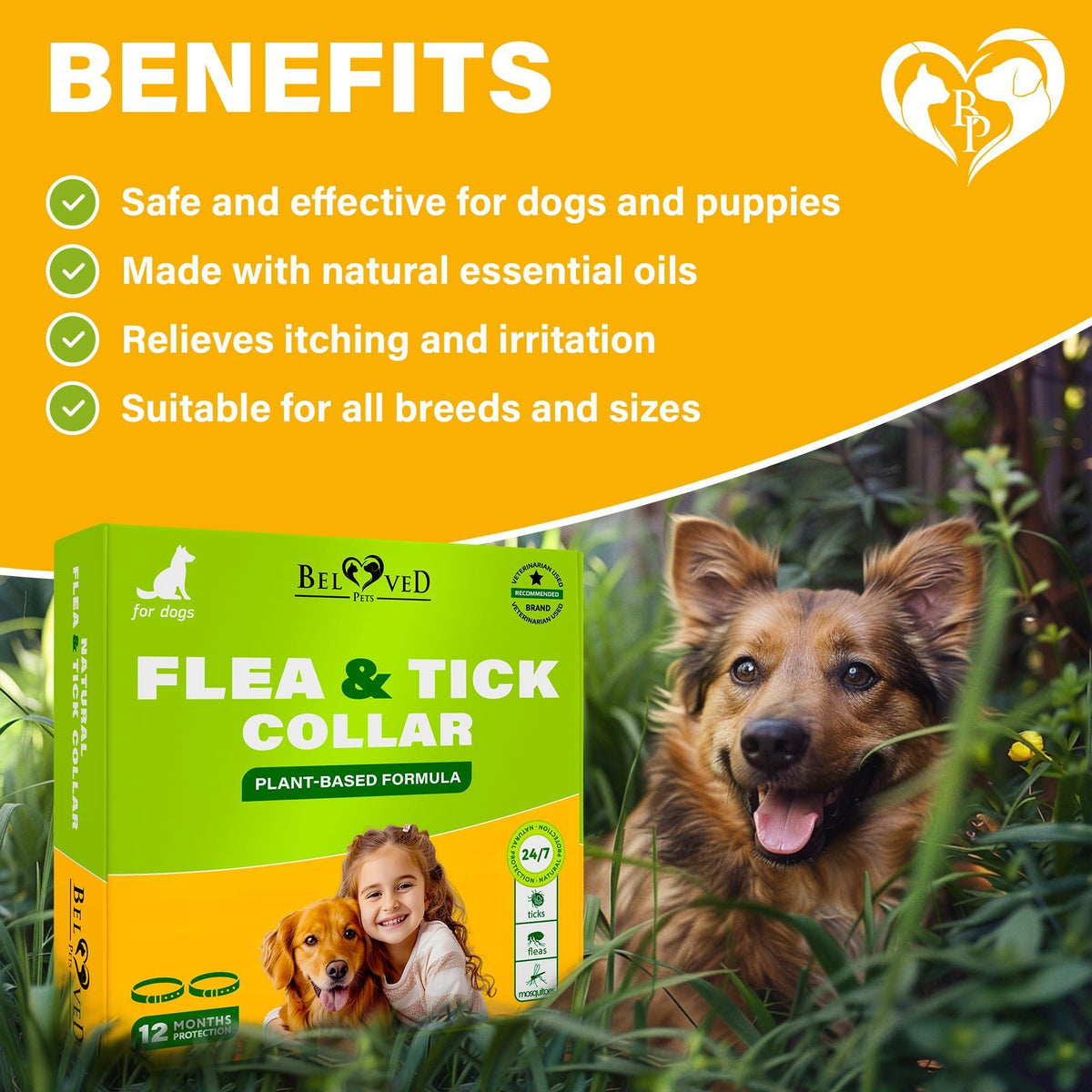Flea and Tick Collar for Dogs Essential Oil Waterproof 2 Count – photo 4 of 8
