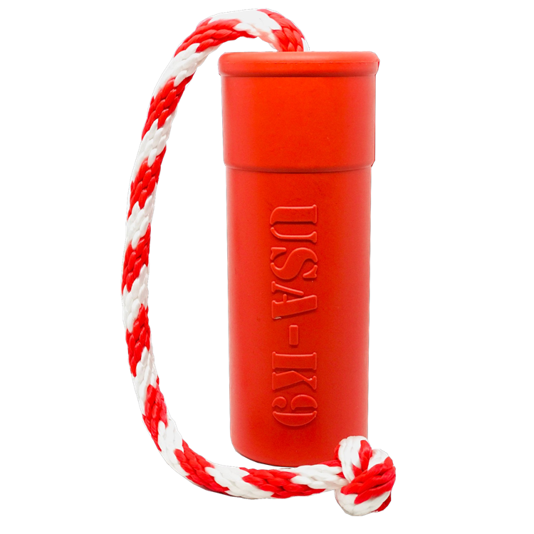 USA-K9 Firecracker red floating rubber training dummy dog toy – photo 1 of 15
