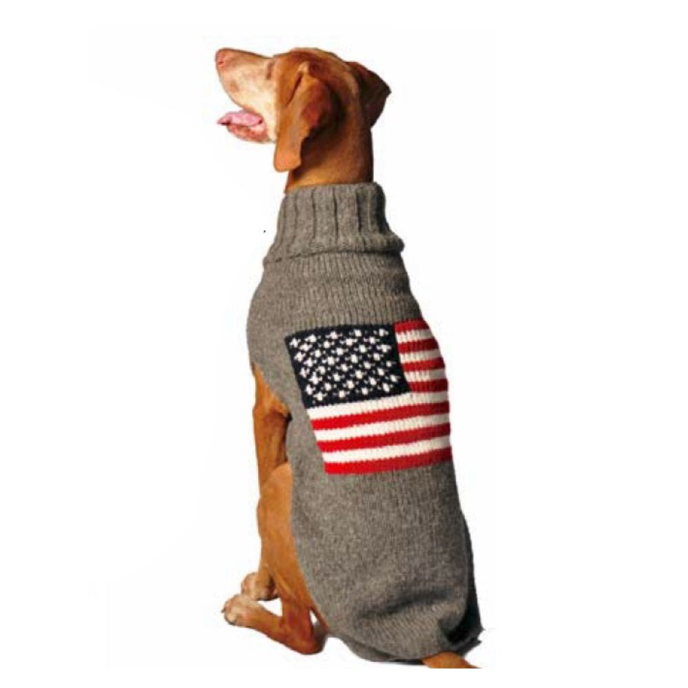 American Flag Wool Dog Sweater Red White and Blue – photo 1 of 6