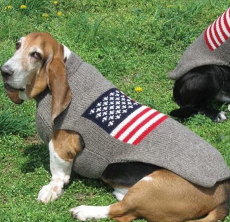 American Flag Wool Dog Sweater Red White and Blue – photo 5 of 6