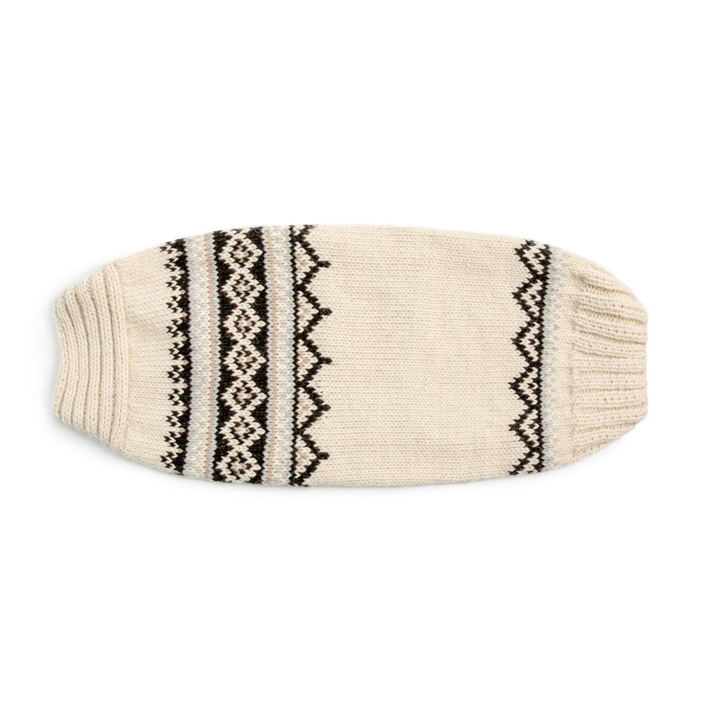 Alpaca Cream Wyatt Dog Sweater Fair Isle in Cream and Grey – photo 4 of 5