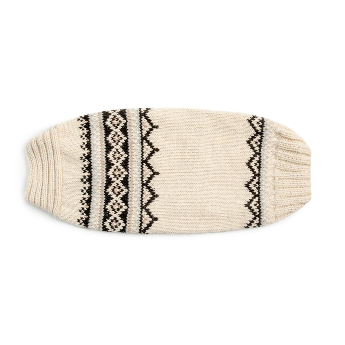 Alpaca Cream Wyatt Dog Sweater Fair Isle in Cream and Grey – photo 4 of 5