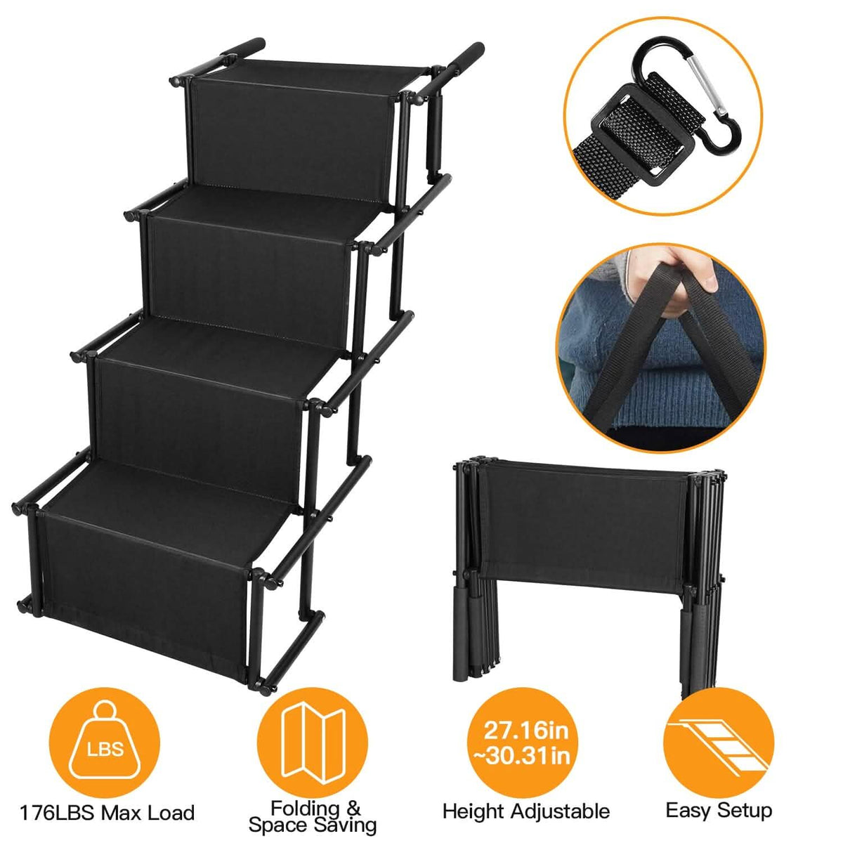 Foldable Dog Ramp 4-Step Collapsible Non-Slip Stairs – photo 8 of 14
