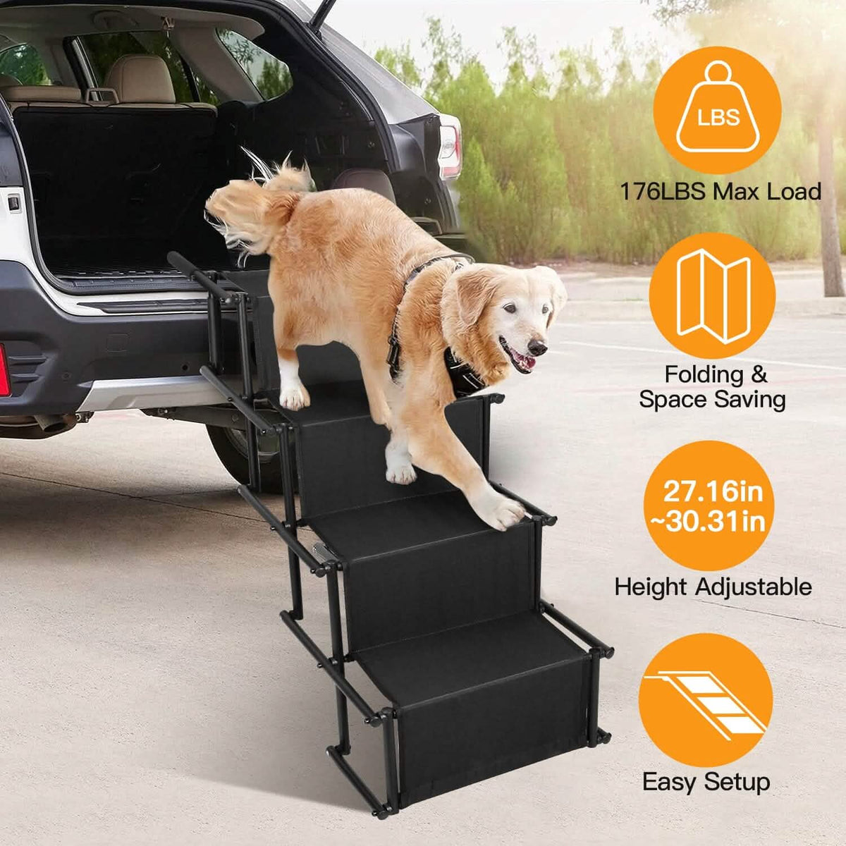 Foldable Dog Ramp 4-Step Collapsible Non-Slip Stairs – photo 7 of 14