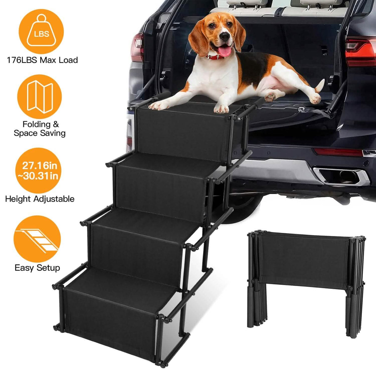 Foldable Dog Ramp 4-Step Collapsible Non-Slip Stairs – photo 4 of 14