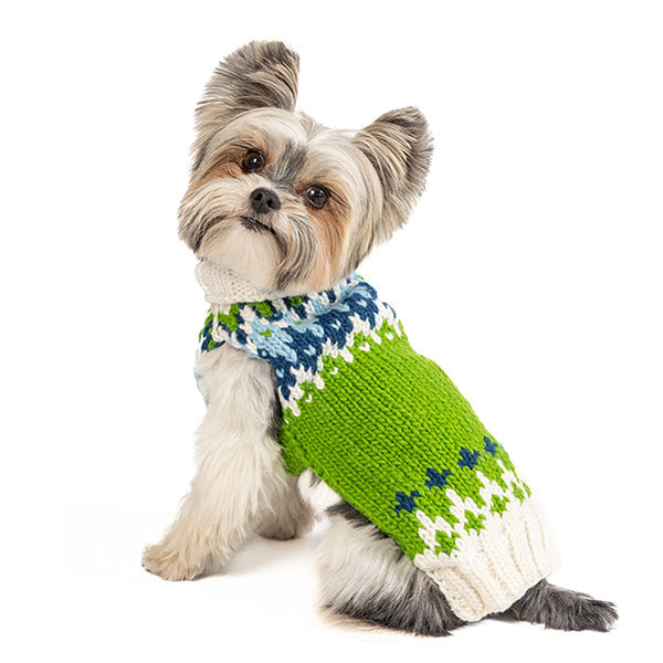 Spring Ski Bum Dog Sweater Alpaca Fair Isle with Leash Slit – photo 1 of 8