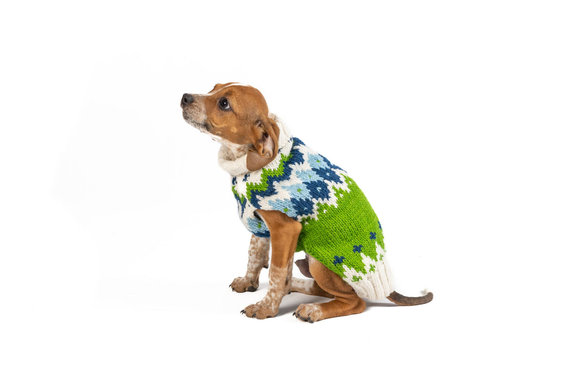 Spring Ski Bum Dog Sweater Alpaca Fair Isle with Leash Slit – photo 2 of 8