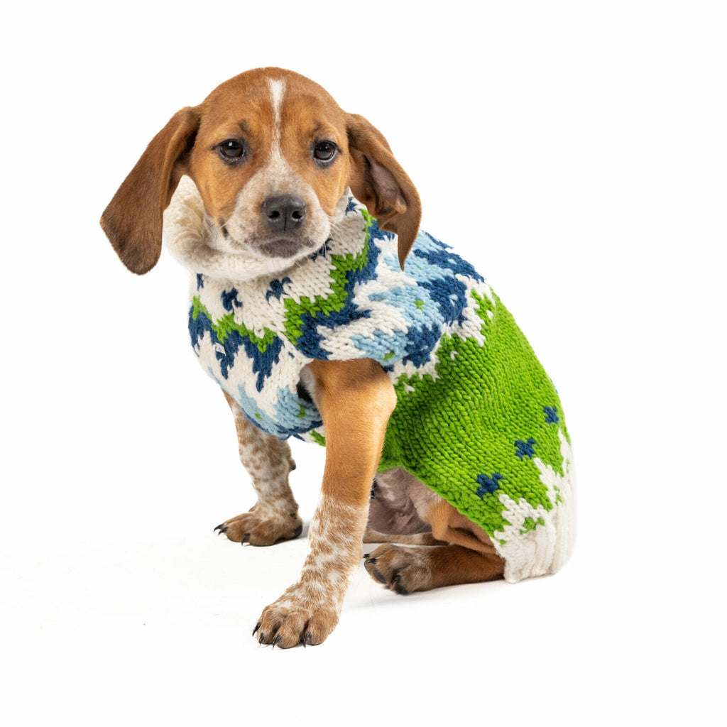 Spring Ski Bum Dog Sweater Alpaca Fair Isle with Leash Slit – photo 5 of 8