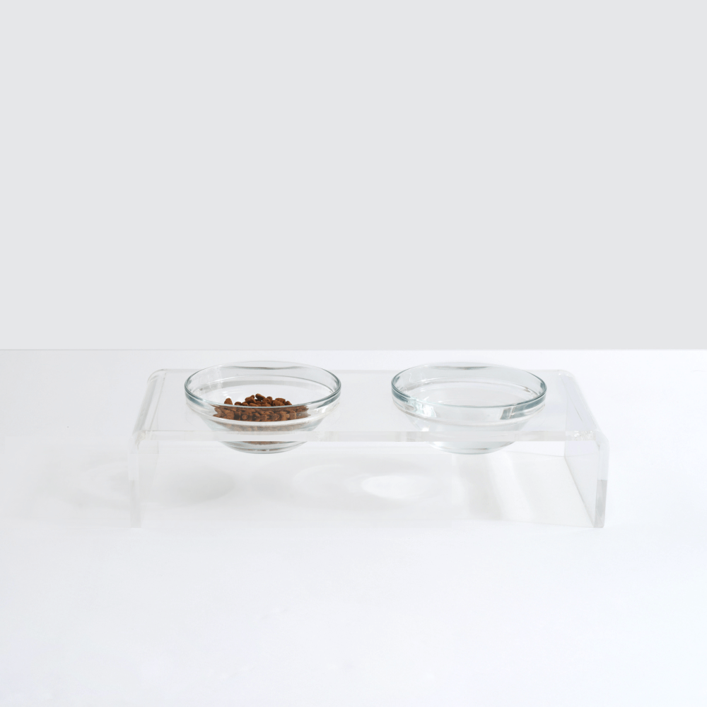 Hiddin Small Glass Bowl Feeder – Lucite Stand – alternate view 2