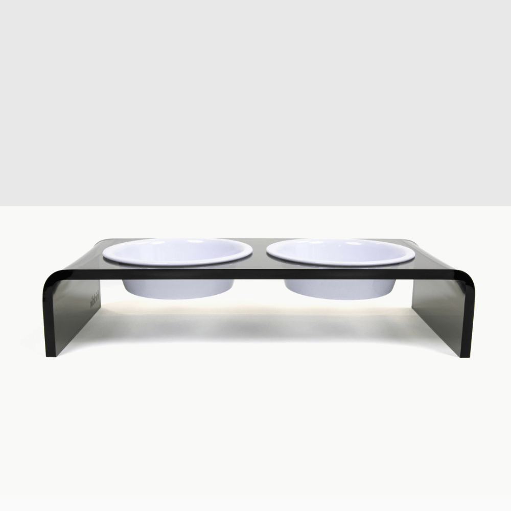 Hiddin Smoke Grey Lucite Feeder with Metal Bowls – alternate view 13
