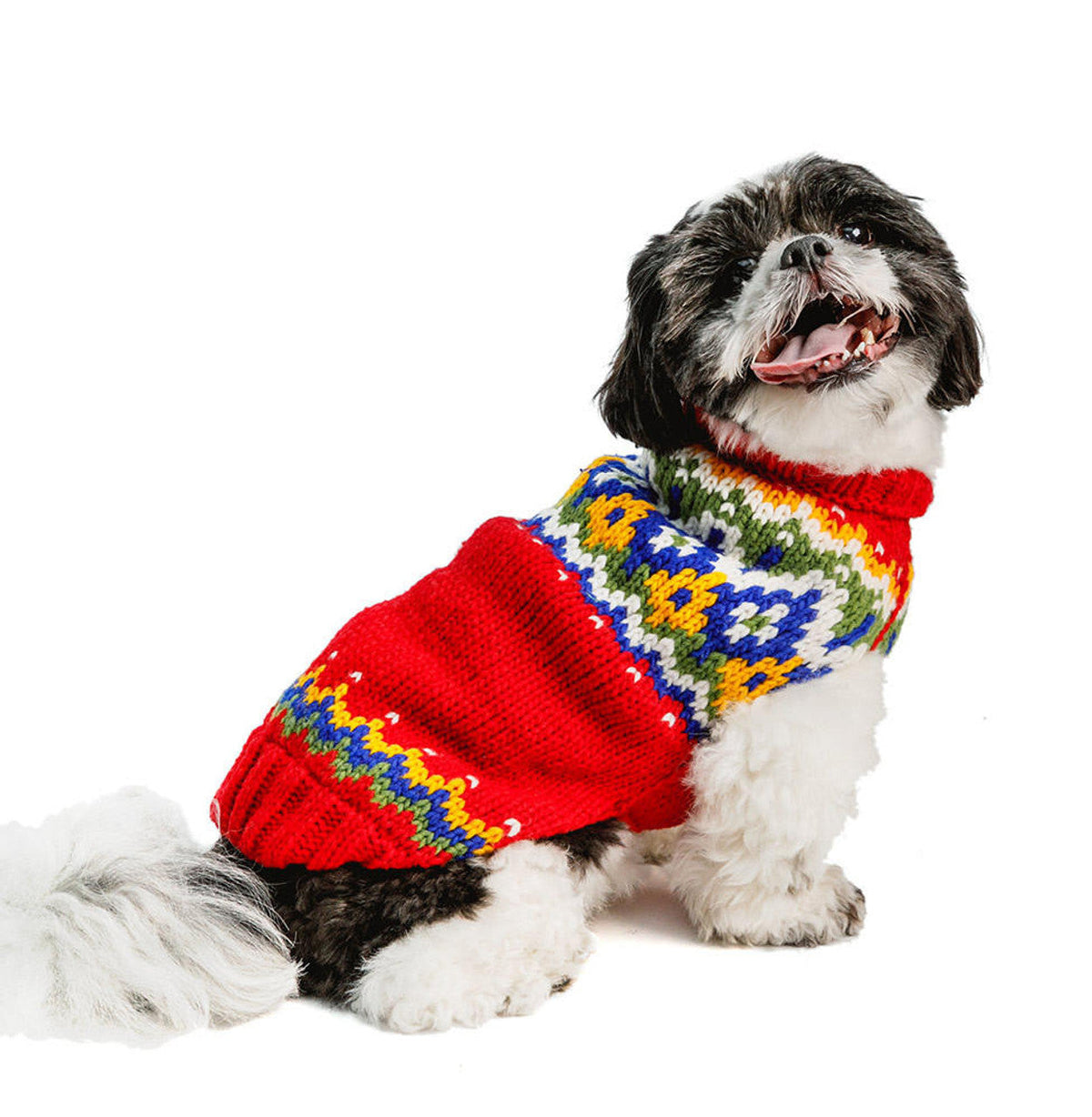 Holiday Fairisle Dog Sweater Red Fair Isle for Christmas – photo 3 of 5