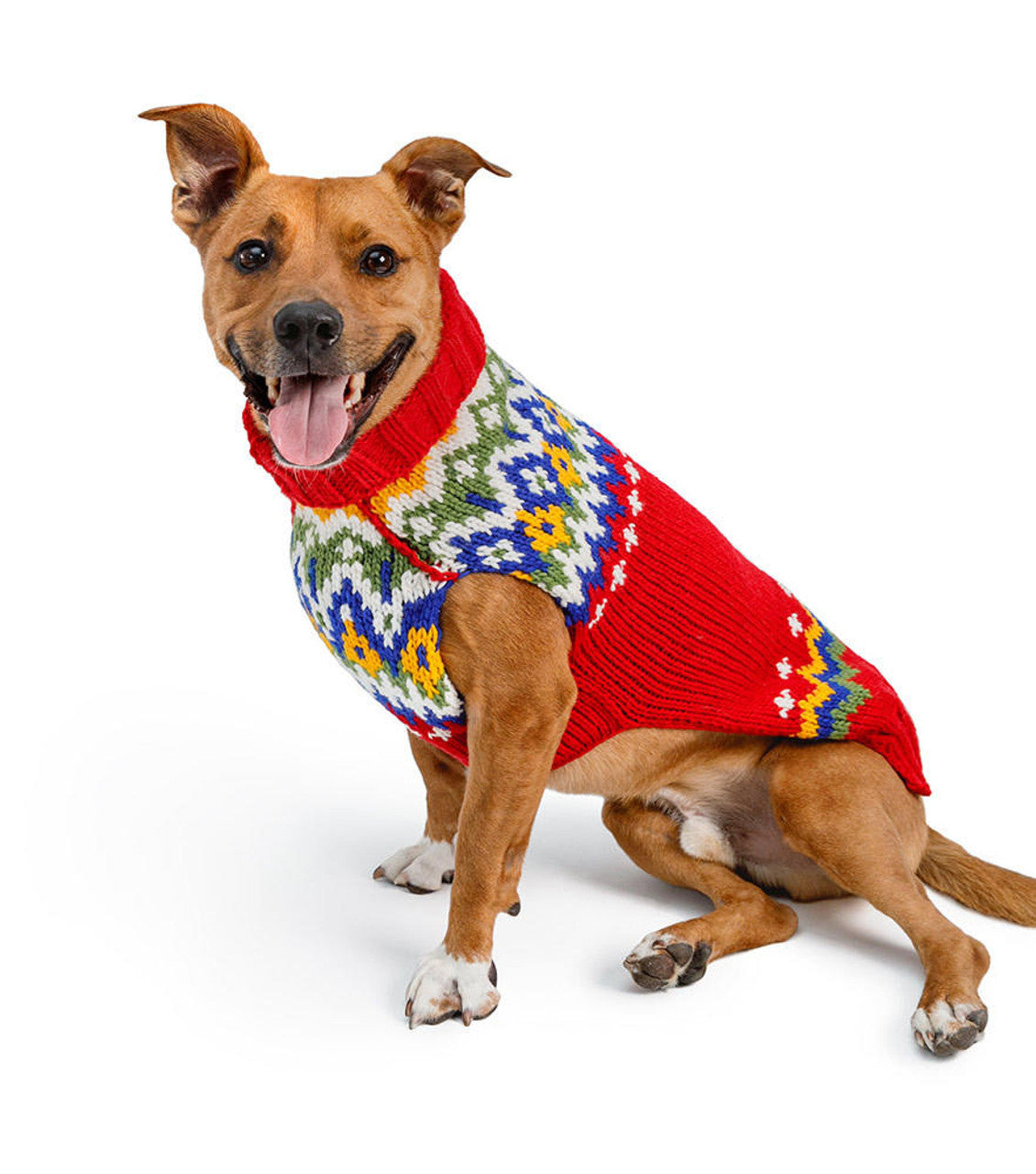 Holiday Fairisle Dog Sweater Red Fair Isle for Christmas – photo 2 of 5
