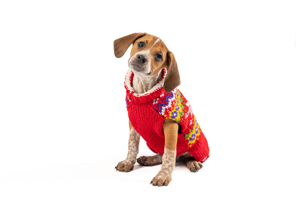Jolly Red Dog Sweater Fair Isle with Leash Slit – photo 3 of 4