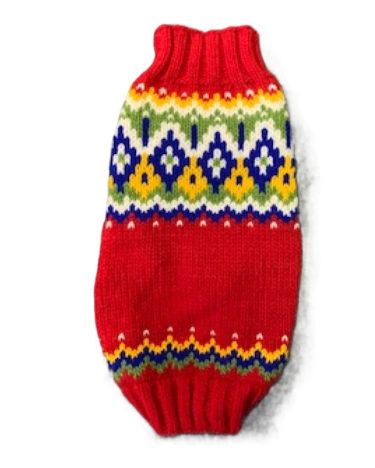 Holiday Fairisle Dog Sweater Red Fair Isle for Christmas – photo 5 of 5