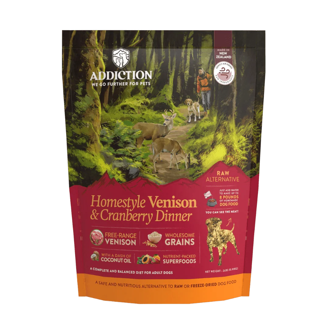 Homestyle Venison & Cranberry Dinner Air-Dried Dog Food – front view
