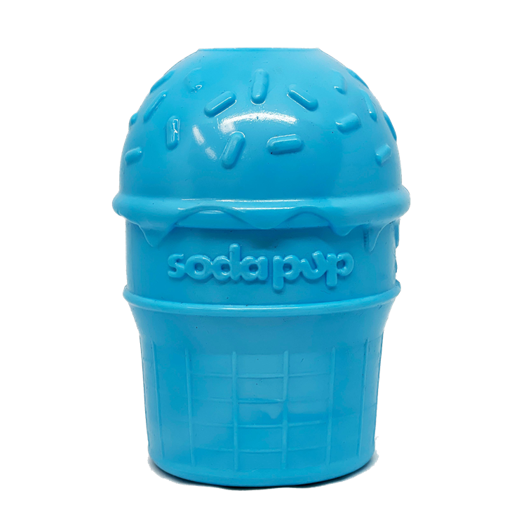 SodaPup Ice Cream Cone blue rubber chew toy and treat dispenser – photo 1 of 10