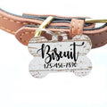 Custom Dog ID Tag – Weathered Wood Pattern, Personalized Name Tag – front view