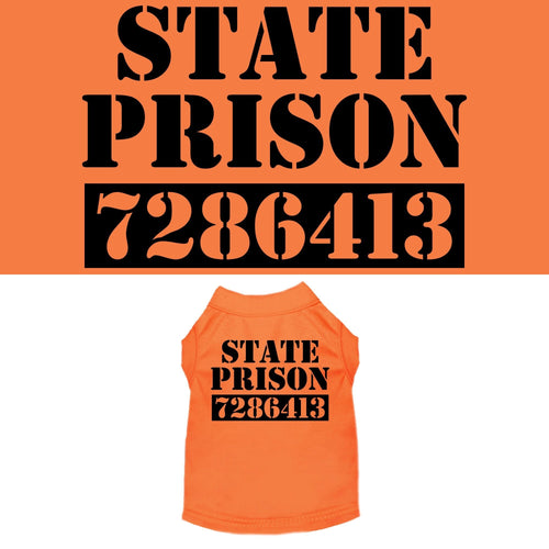 "Inmate" Halloween Dog Shirt – Costume Print – front view