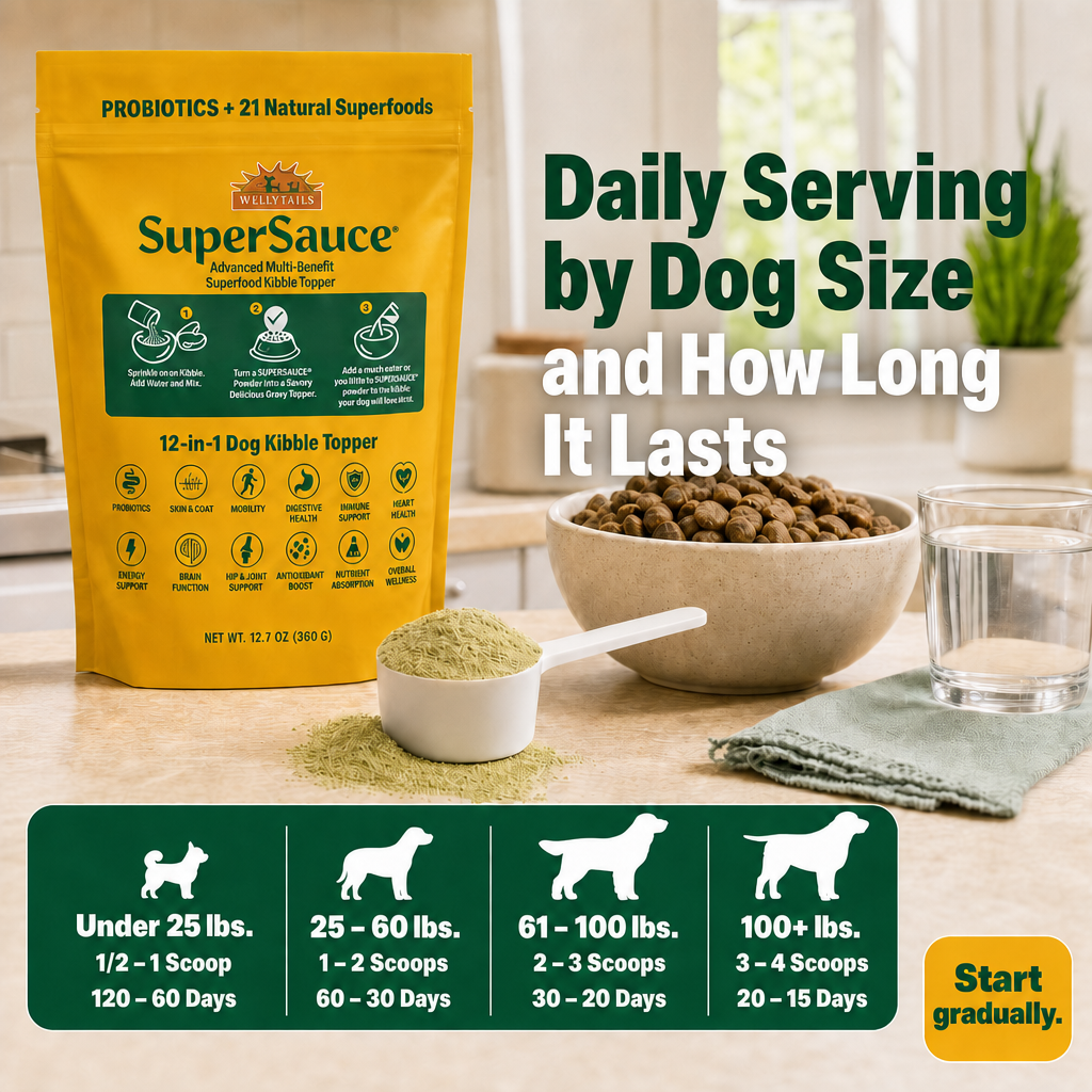 SuperSauce 12-In-1 Multifunctional Probiotic Kibble Topper Powder for Dogs — 60 Scoops, 12.7 oz. (360g) – alternate view 11