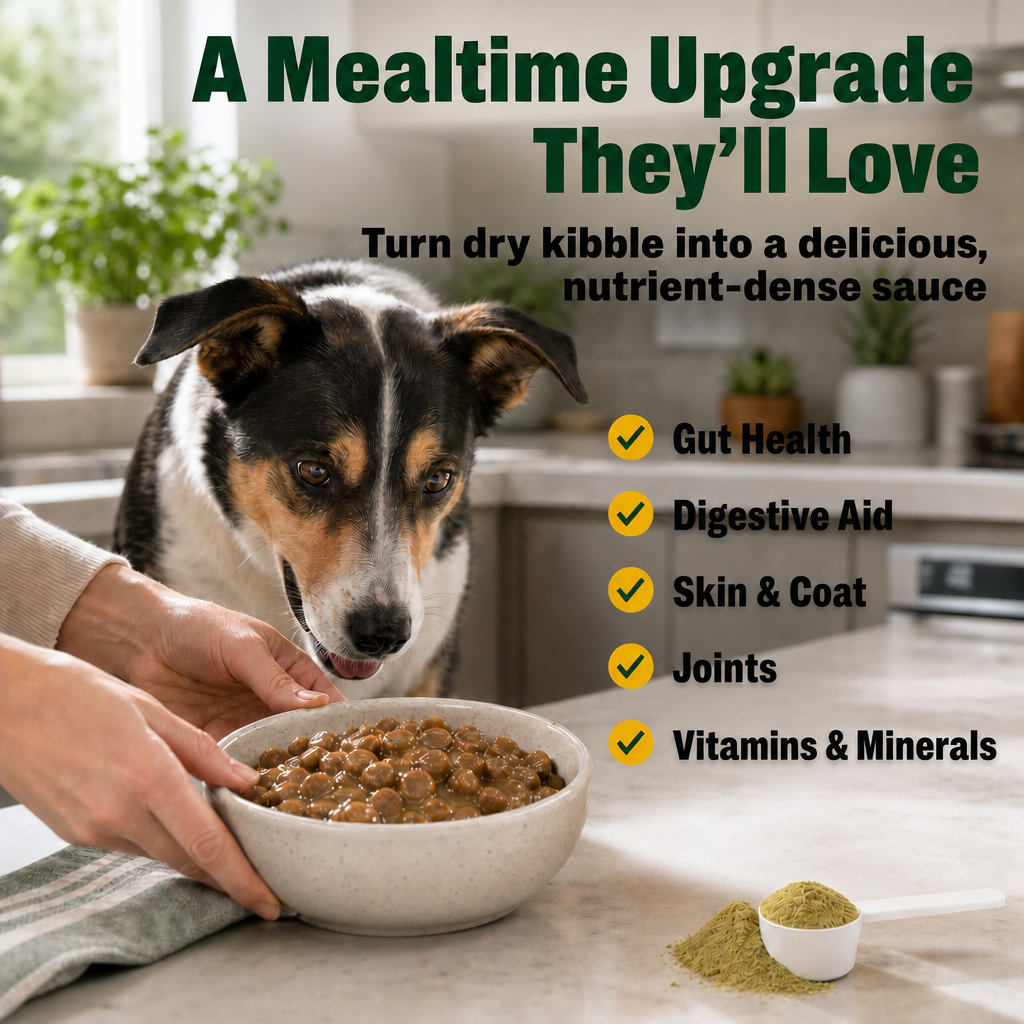 SuperSauce 12-In-1 Multifunctional Probiotic Kibble Topper Powder for Dogs — 60 Scoops, 12.7 oz. (360g) – alternate view 3
