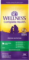 Wellness Complete Health Adult Lamb & Barley Dry Dog Food – front view