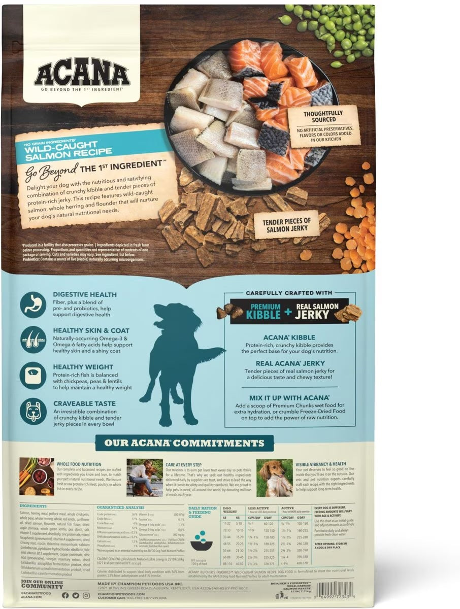 Acana Adult Grain Free Butcher's Favorites Salmon Dog Food – alternate view 2