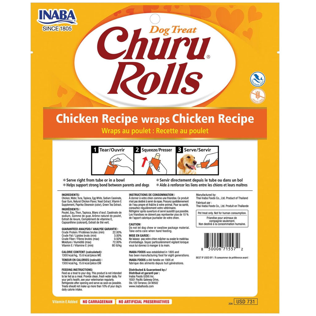 Inaba Churu Rolls Chicken Recipe Wraps Dog Treats – photo 2 of 6