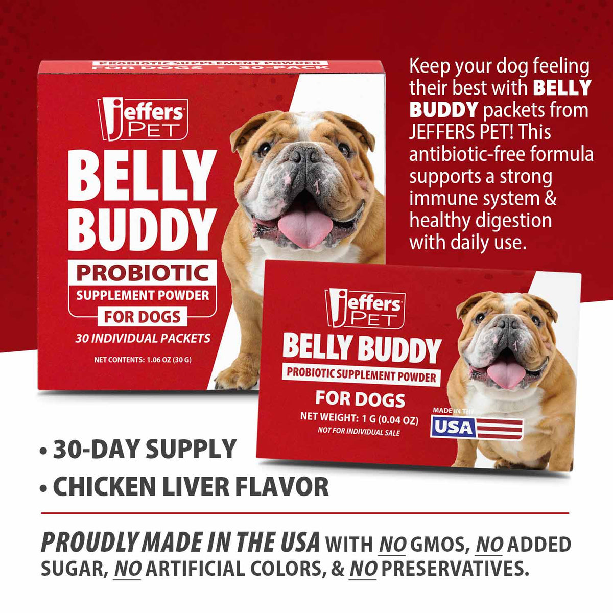 Jeffers Belly Buddy probiotic supplement packets for dogs – photo 3 of 8