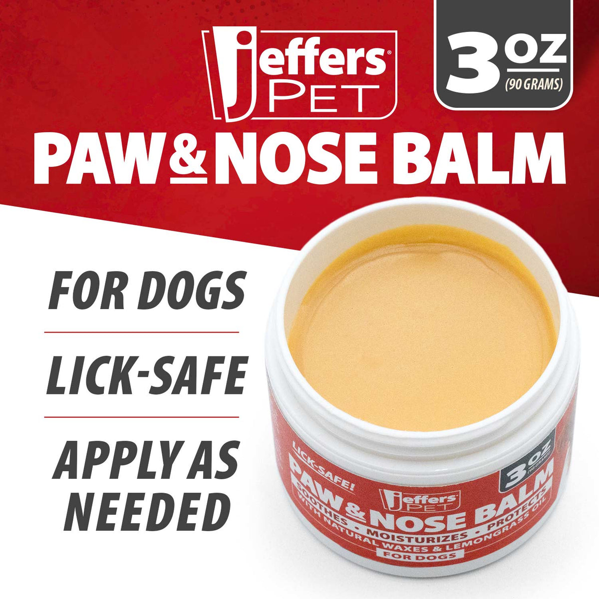 Jeffers paw and nose protection balm for dogs 3 oz, applying balm to dog's paw pads