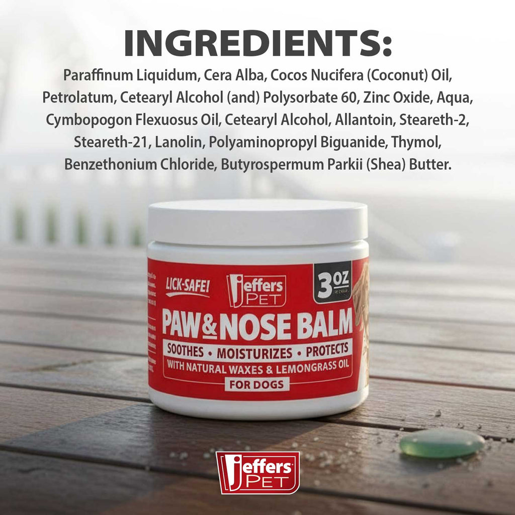Jeffers paw and nose protection balm for dogs 3 oz, tin packaging detail