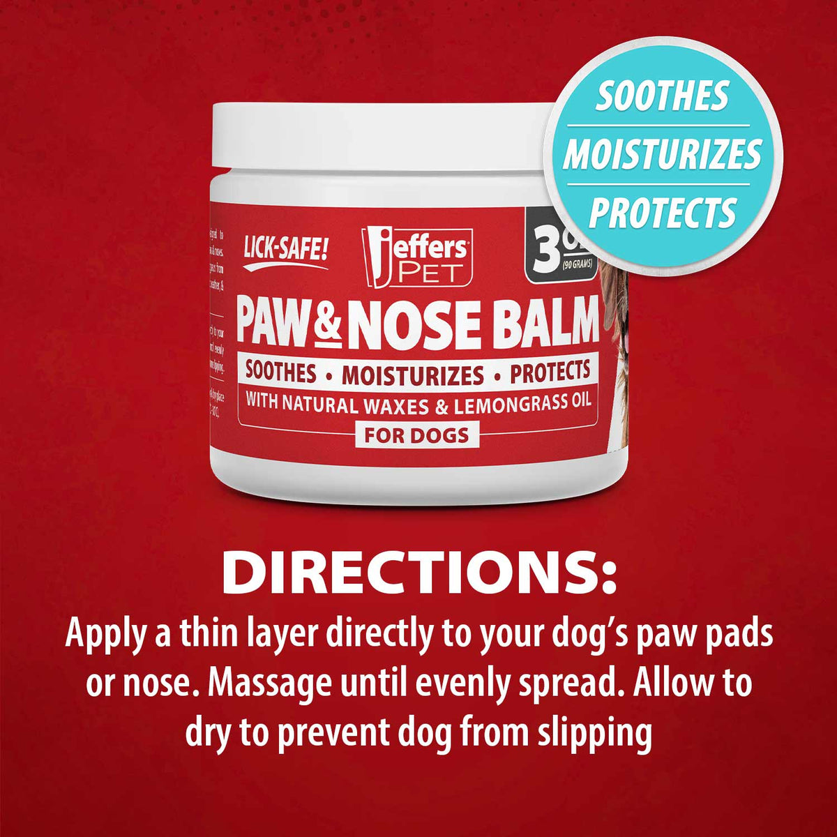 Jeffers paw and nose protection balm for dogs 3 oz, protective barrier benefits