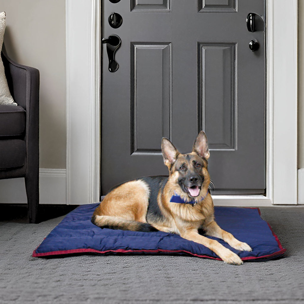 Soft poly-fill dog pillow for crates, carriers and lounging