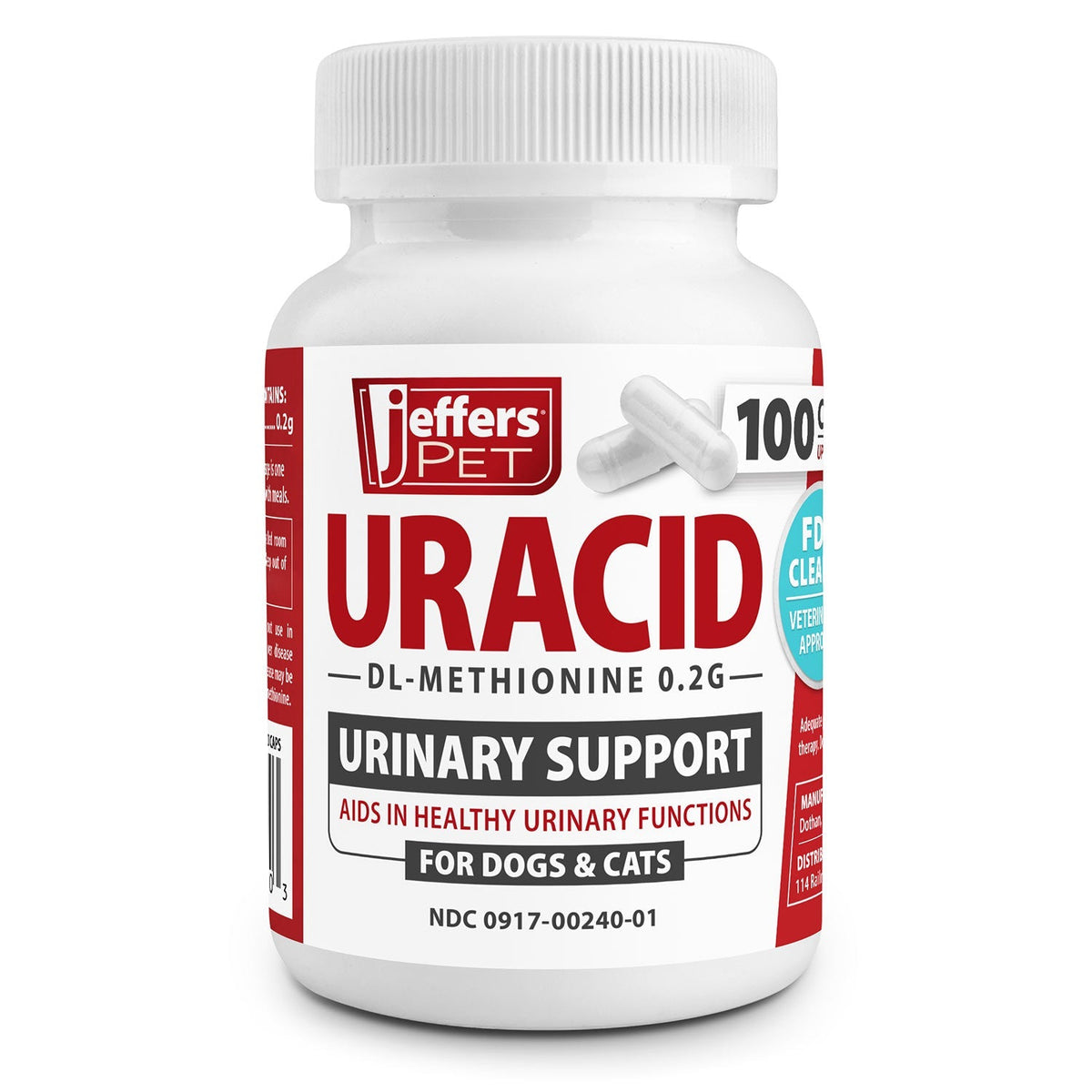 Jeffers Uracid DL-Methionine 0.2 g urinary support capsules – photo 7 of 9