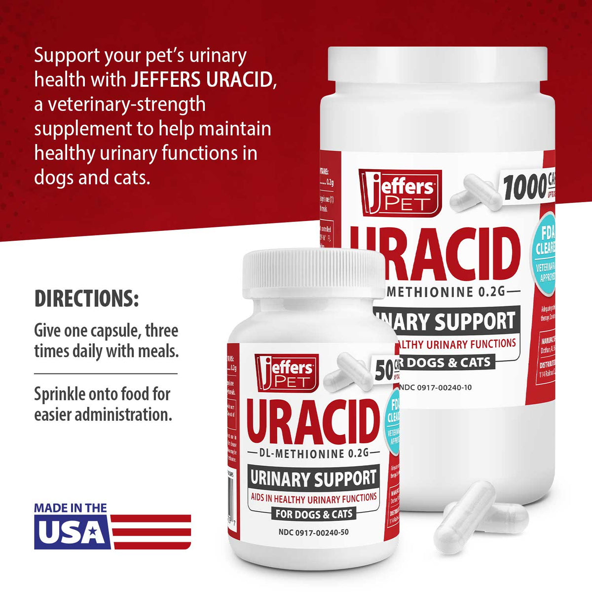 Jeffers Uracid DL-Methionine 0.2 g urinary support capsules – photo 3 of 9