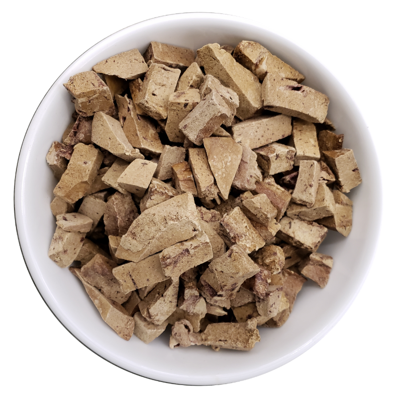 Freeze Dried Lamb Liver Dog Treats  Topper, detail view