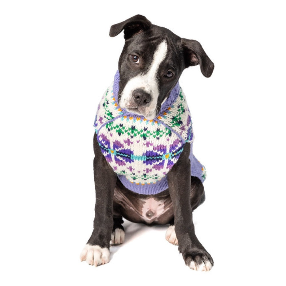 Lavender Flowers Dog Sweater Purple Wool – photo 2 of 6