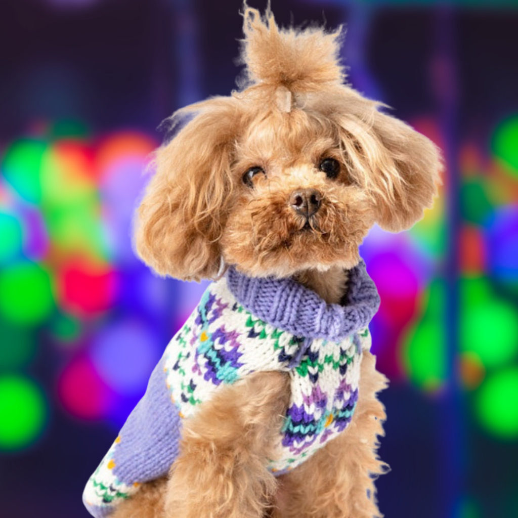 Lavender Flowers Dog Sweater Purple Wool – photo 6 of 6